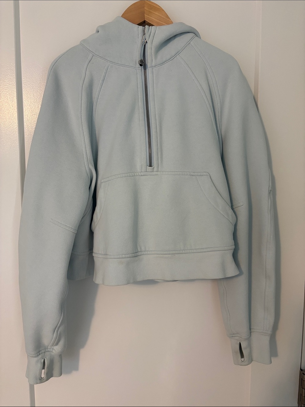 Lululemon Scuba Oversized Half Zip Hoodie, Powder Blue, Size XS/S